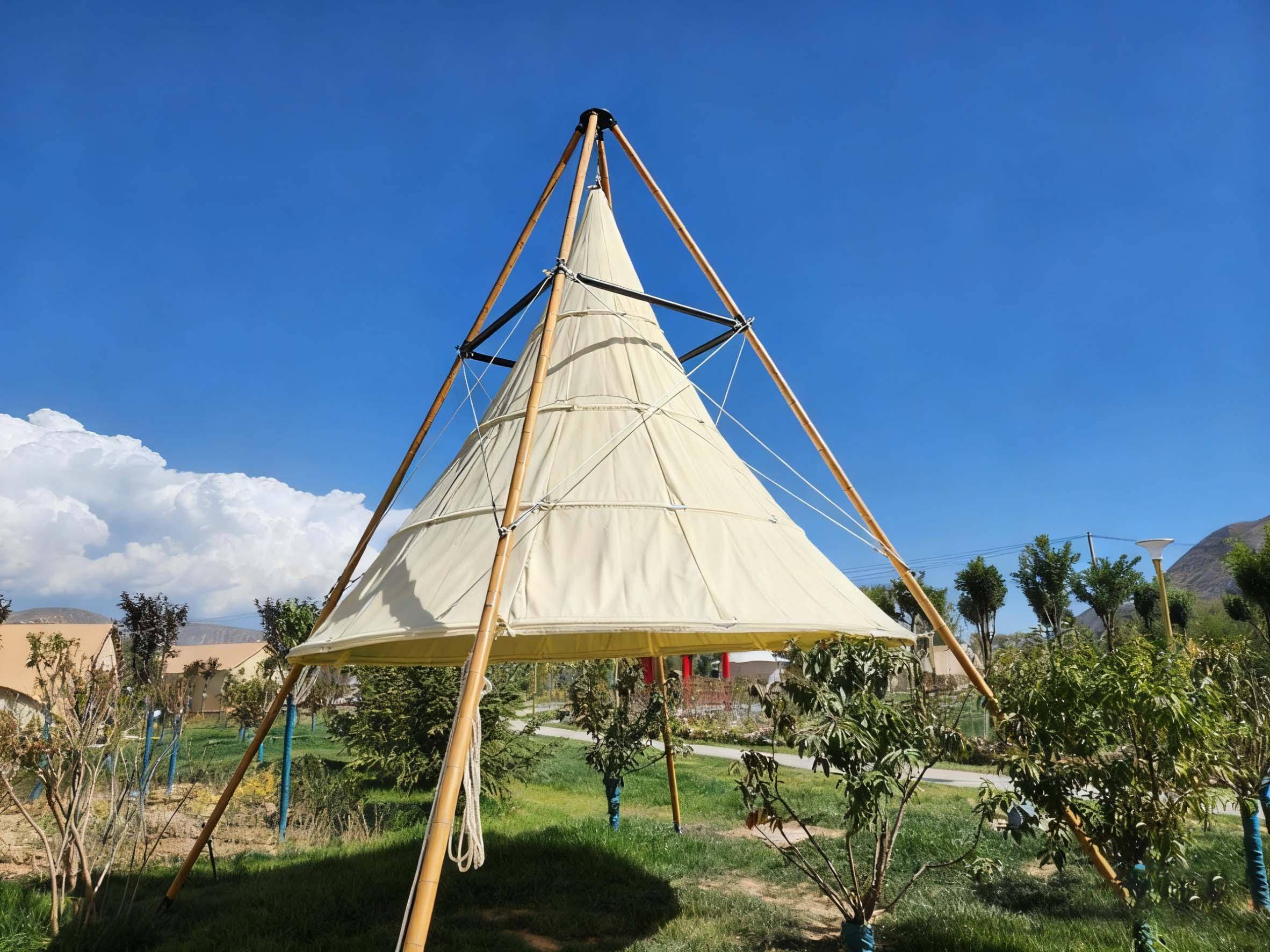 钟形营地帐篷源头厂家适配户外露营景区住宿商业活动多场景需求AG真人娱乐佛山好来居金属结构房屋有限公司：轻奢度假住宿(图3)